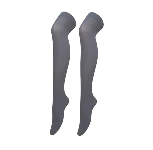 Image of Women's Opaque Stretchy Nylon Over Knee Thigh High Stockings Costume Socks