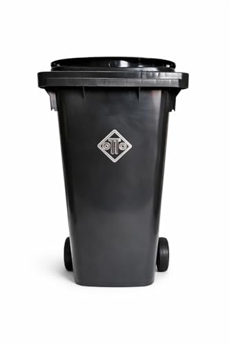 Image of OTTO Plastic Manual-Lift Garbage Waste Dustbin with Wheels 120 Ltr Black