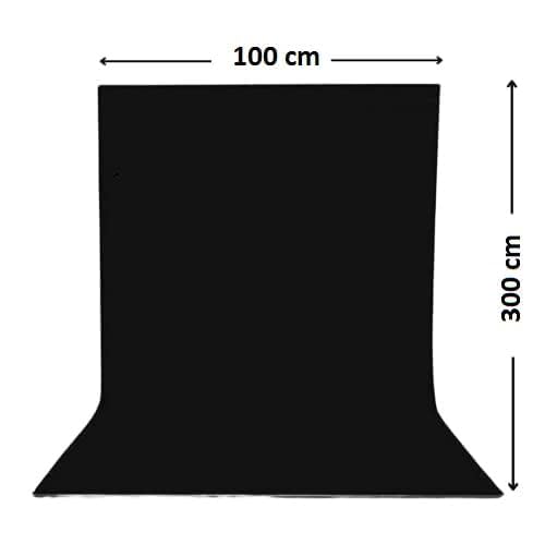 Image of SMILEDRIVE Background Sheet for Photography, Black 100 x 300 cm | PVC PP Material, Washable, Seamless,