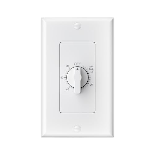 BN-LINK 60 Min Bathroom Fan Timer Switch for Lights Exhaust Fan, No Neutral