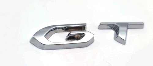Image of 2X 3D Metal GT Emblem Car Logo Trunk Lid Badge Sport Turbo Decal Replacement for Universal Vehicle, Car, SUV, Truck (Silver)
