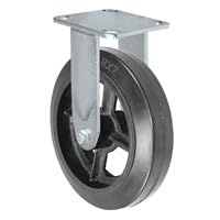 8" x 2" Inch Rigid Caster - Mold-On Rubber Wheel - 600 Lbs Capacity