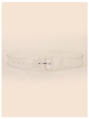 GORGLITTER Women's Clear Belt Transparent PVC Waist Belt Dressy Cowgirl Belts2