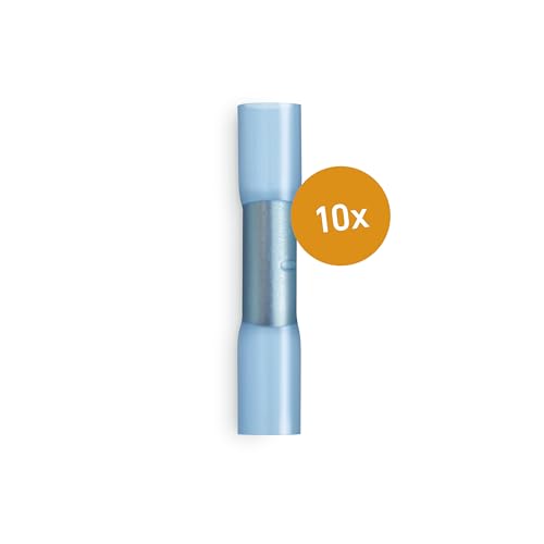 Steinel 6648 Crimpverbinder Ø 1.5 - 2.5 mm, 10 Stück, mit Innenkleber, wasserdicht-isoliert, stoßfest, wärme-schrumpfend, Blau