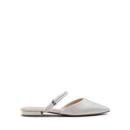 Dream Pairs Womens Mules Flats Pointed Toe Two-Way Wear Slip On Slides Shoes, Silver-Glitter - 9 (Sdml2317W) #TOP1