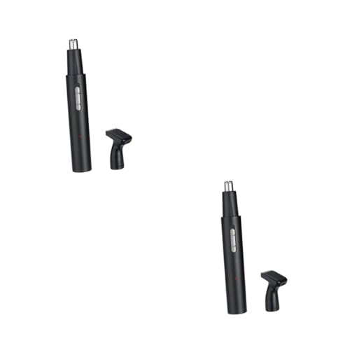 VALICLUD 2 Juegos Cortadora De Pelo De Nariz Eléctrica Dispositivo Recortadora Eliminación Agente De Mudanzas Recortadores Profesional Cabello Black Cuerpo De Tubo De Aluminio Metálico