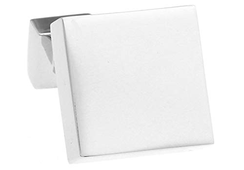 Set de Mancuernillas Cuadradas Plateadas para Hombre miniatura 4