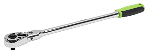 Sealey Siegen Extra-Long Flexi-Head Ratchet Wrench 1/4" Sq Drive - Flip Reverse 90° Pivot Head - S01257, Chrome (as a Finish Type)