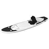 Homgoday SUP-Board-Set Aufblasbar Schwarz 300x76x10 cm Aufblasbares Stand Up Paddle Board Model93384