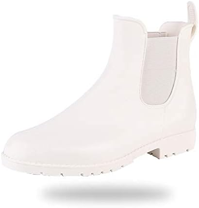 white rain boots
