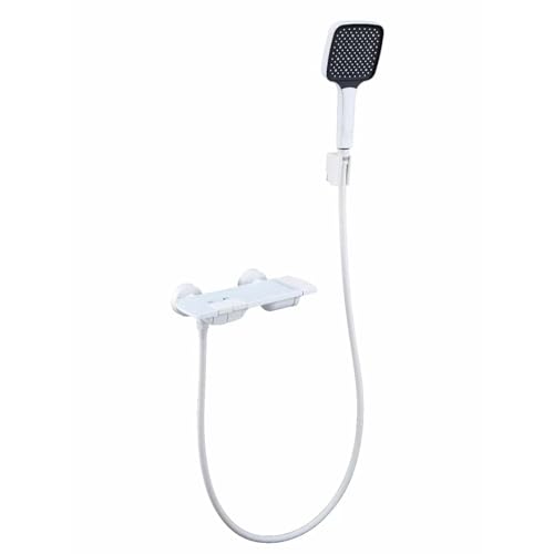 Mitigeur de bain cascade blanc et or brossé pour douche chic