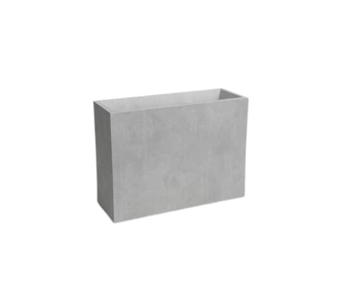 Garden Center Shop | Artevasi Jardinera Sydney Alta 80 cm | Macetero Alto Decorativo | Doble Pared con Drenaje | Ideal Interior y Exterior | Diseño Moderno y Resistente (Gris)