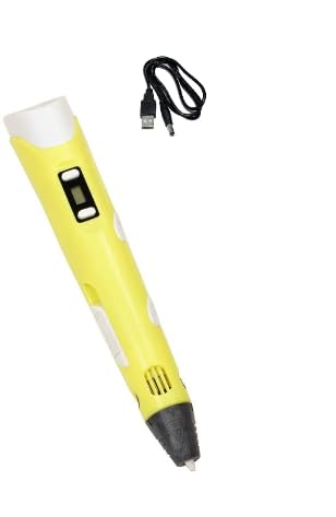 Kammateswara 3D Pen with Adjustable Temperature and Speed | 3D Pen for Kids-LCD Display,USB Powered,PLA & ABS Support (Yellow) 4