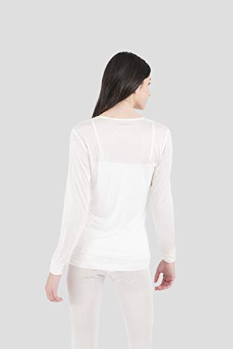 Terramar Women's 100% Silk Thermasilk Pointelle Scoop Shirt Baselayer3