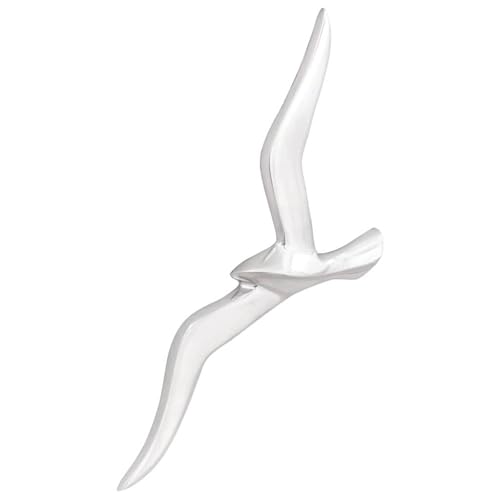 vidaXL Möwe 2 pcs Silber Aluminium, Wohnzimmer, Moderne Kunst, Möwen-Skulptur, Deko für drinnen, Alu-Wand, zeitgemäßes Design, Wohnhaus-Deko