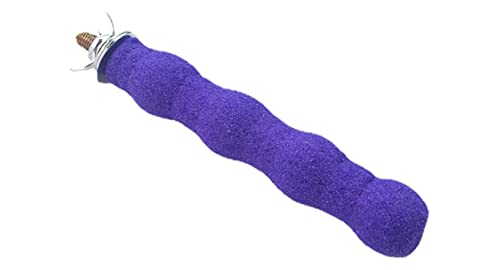 Anawakia Perchoir en pierres minérales pour l'entretien des griffes et du bec, perroquet, perroquet, calopsitte, perche (violet 11 cm)
