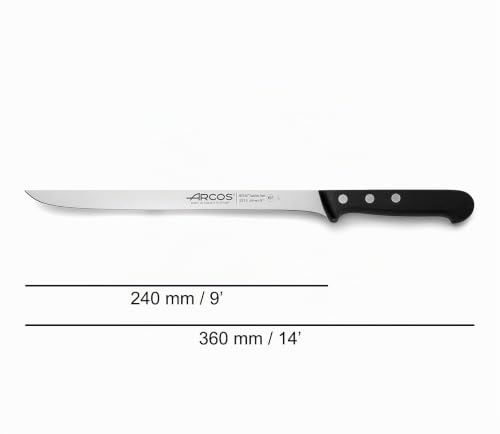 ARCOS Jamonmesser aus Edelstahl - Ergonomischer Griff aus Polyoxymethylen, Ideal für Schneiden von Schinken und Fleisch - Klinge 240 mm… – Ansicht 2