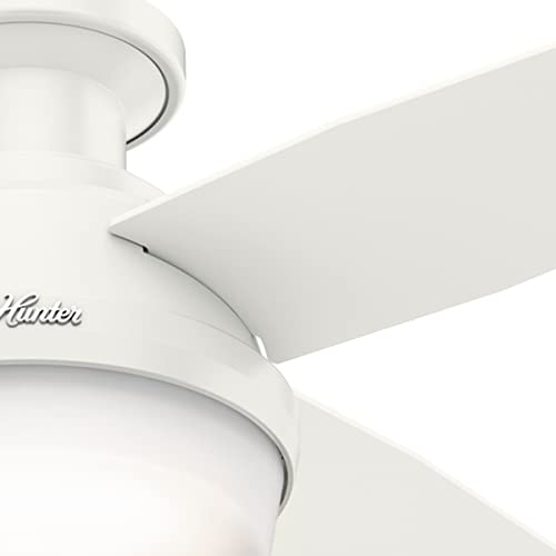 Hunter Fan Dempsey Low Profile Indoor Ceiling Fan With Led Light And Remote Control, Metal, Fresh White, 44 Inch #TOP7