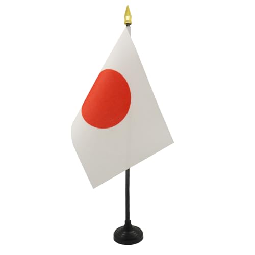 AZ FLAG - Tischflagge Japan - 15x10 cm Goldene Splitze - Japanische Tischfahne 10 x 15 Cm - Flaggen