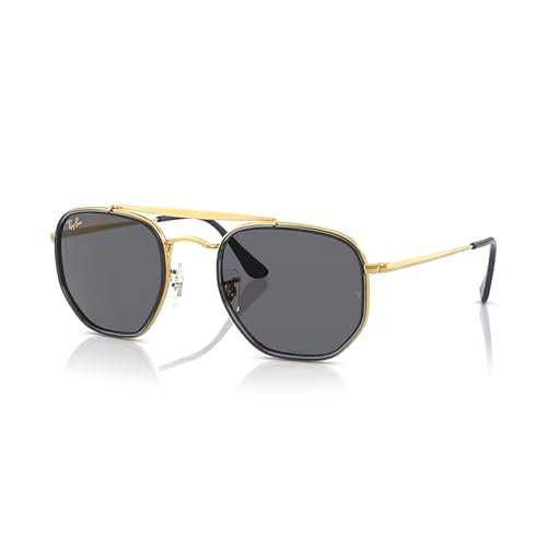 Image of Ray-Ban The Marshal II RB3648M 9240B1 52MM Gold /Dark Grey Hexagonal Sunglasses for Men for Women +BUNDLE with ACCESSORY EYEWEAR KIT