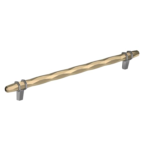 Amerock | Cabinet Pull | Golden Champagne/Black Chrome | 10-1/16 inch (256 mm) Center-to-Center | London | 1 Pack | Drawer Pull | Drawer Handle | Cabinet Hardware