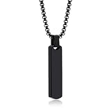 MIAMI Bar Pendant for Men Combo Black Silver chain for men Boys boyfriend gents locket for men Necklace for men Boy Stainless Steel neck chain mens chains fashion Long Stylish neck chains Hip hop M126