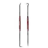 Pirhosigma 2pcs Double-Ended Specialty Pick Set O-Ring and Hooks Scriber Set