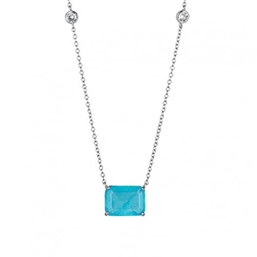 925 12 * 16 mm rubí Esmeralda Piedra Preciosa Colgante Collar de Mujer joyería de Boda Regalo