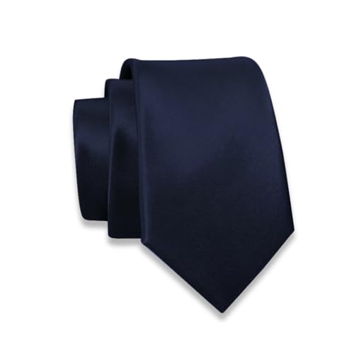 Massi Morino Corbata Azul Oscuro Estreta Hombre   6 cm   Corbata Lisa Slim Fit