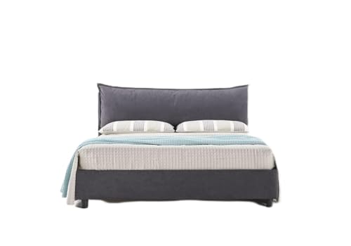 EVERGREENWEB Letto Matrimoniale con Contenitore 160x200 Grigio