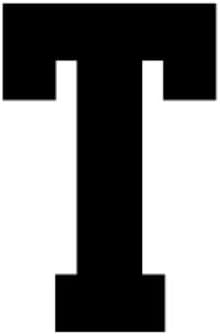 Woodburns Stencil Shop 11x14 Athletic Font-Letter T Stencil, Heavy Duty, 4 Ply Matboard