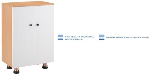 Image of Amazon Brand - Solimo 2-Door Engineered Wood Shoe Rack |Brown & White