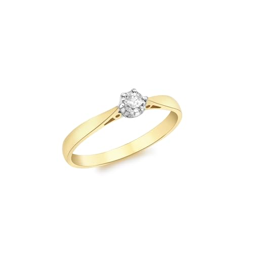 Bague solitaire diamant Carissima Gold en or jaune 9 cts pour un cadeau d'anniversaire inoubliable