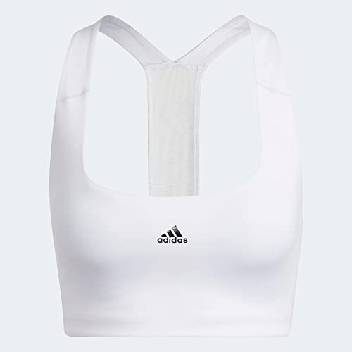 adidas Women's Plus Size Powerimpact Training Medium Support Bra, White/Black 2X