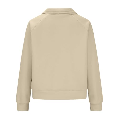 Sweatshirt for Women Half Zip Long Sleeve Drawstring Solid Pullover Loose Casual Teen Girl Fall Coat Tops with Pocket3