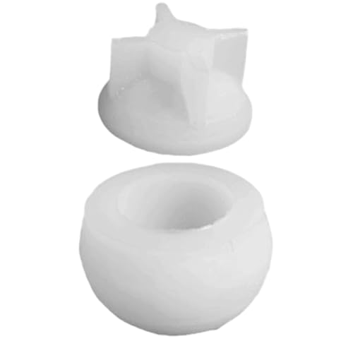 Molde para portavelas navideño con tapa de silicona, molde de resina para velas navideñas con forma de bola para hormigón, cemento, manualidades, moldes para velas navideñas, de resina para