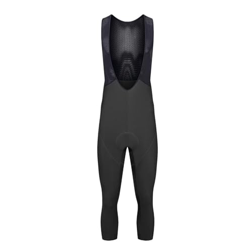 ATEUXOL Culote Largo de Ciclismo Pantalones con Tirantes de Ciclismo 3/4, Pantalones Cortos térmicos Lana for, Largos for Hombre 6 Horas Paseo en Bicicleta(Dark Grey,L)