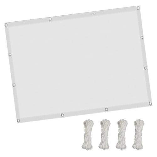 Voile filet ombrage résistant 98% UV blanc imperméable avec œillets et corde - 2