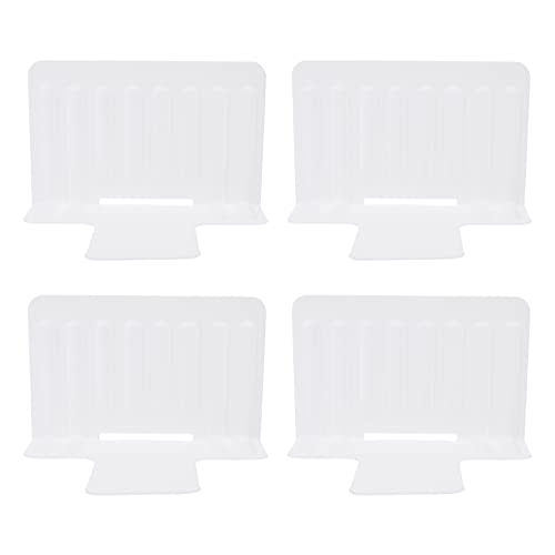 Cabilock Shelf Dividers Book Ends: 4 Pcs Closet Drawer Dividers Desk Fridge Separators for Closets Kitchen Bedroom Shelving Organization
