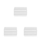 Discofix Rechtmagnete in weiß Größe: 55 x 22 x 8 mm, 4 Stk (Packung mit 3)