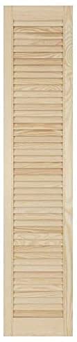 Louvre Door – Pine Wood – Vented Open – Ready to Paint Internal Louvre Cupboard Doors – Slatted Wardrobe Doors – Various Sizes (1406mm (55.4") Height, 444mm (17.5") Width)