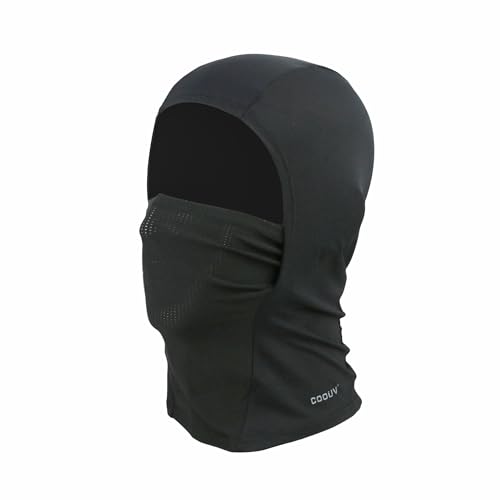 Ultrathin Soft Coolness Fabric Ice Silk Compression Balaclava Face Mask of Motorcycle APRANSA UPF50+ Sun Protection One Size Black-adjustable