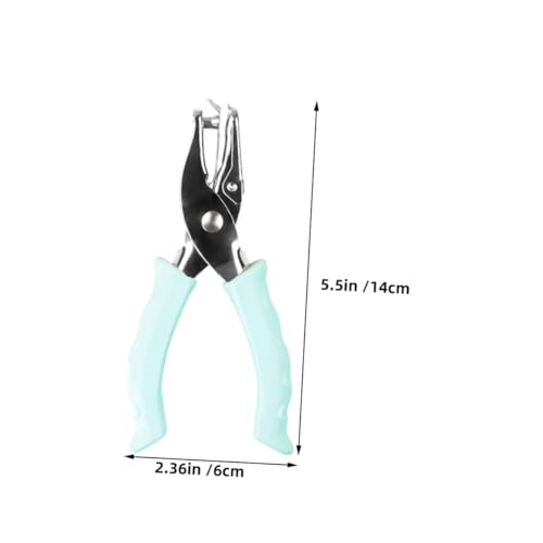 Perforadora de papel manual de 3 piezas con mango ergonómico verde rosa púrpura 2