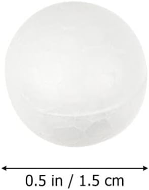 Miniatura 6 de Vaguelly 500 bolas de 0.591 in, bolas de espuma blanca de poliestireno, bolas de Navidad, bolas de modelado, para arte, manualidades, decoración de