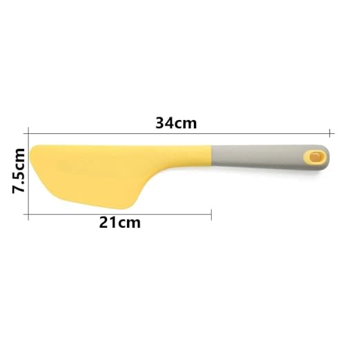 Image of Baskety Silicone Spatula Multipurpose Kitchen Baking Tool for Cake, Cream, Butter & Mixing Silicone Utensil (Yellow, Pack of 2)