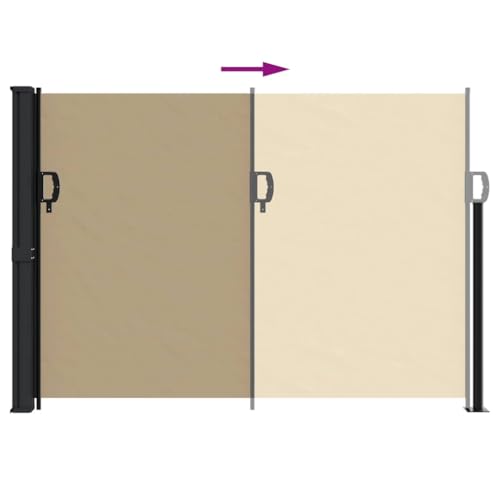 Auvent latéral rétractable en polyester enduit PU, store robuste de terrasse - 6