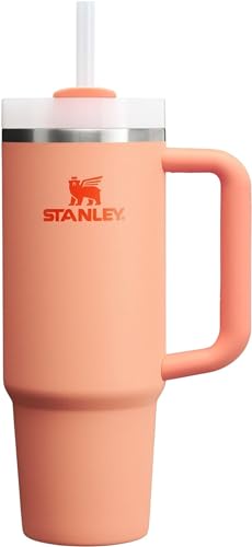 Image of STANLEY Nectarine Quencher H2.0 FlowState Stainless Steel Vacuum Insulated Tumbler with Lid and Straw for Water, Iced Tea or Coffee (Nectarine, 40 oz)