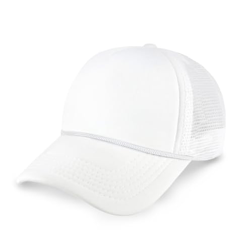 Image of CHOK.LIDS Classic Foam Trucker Hat Summer Mesh Rope Cap Solid Two Toned Blank Hat Mens Womens Adjustable Strap Light Weight