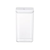 Wodsty Recipiente hermético para almacenamiento de alimentos, dispensador transparente de alimentos secos con pestillo y sílice para mantener el contenido fresco, resistente a la humedad, 800 ml