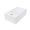 Renovators Supply Manufacturing CASKE Countertop Vessel Sink 18 1/2" In. White Ceramic Rectangular Bathroom Sink With Overflow And Single Faucet Hole #4